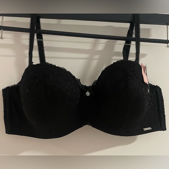 La Vie En Rose Black memory foam Lace Bra - Picture 1 of 8